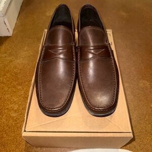Marc Joseph New York Brown Leather Penny Loafers – Men’s 10